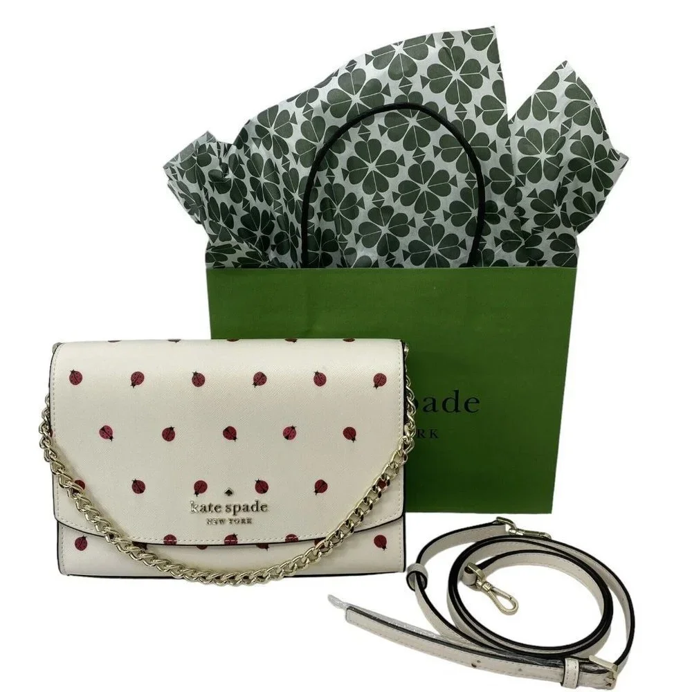 Kate Spade New York Carson Dottie Ladybug Convertible Shoulder Crossbody Purse - Picture 1 of 7